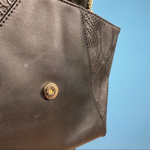 Aldo Black Suede Faux Leather Clutch Crossbody - Picture 7 of 16